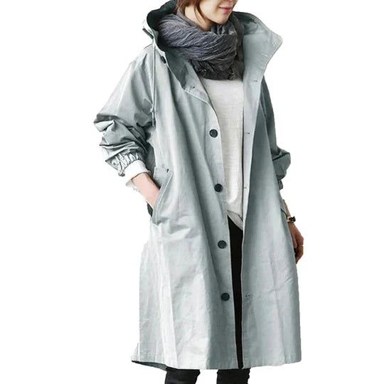 Chic Women's All-Weather Long Rain Jacket