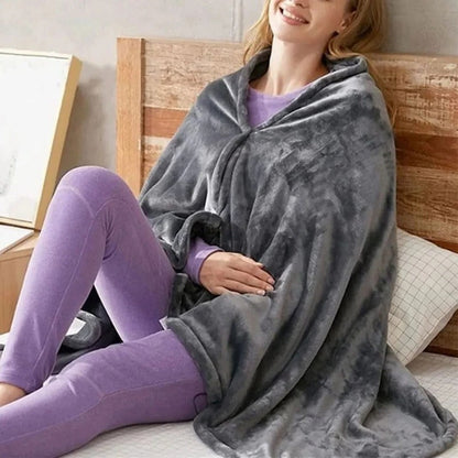 Portable Electric Heated Throw Blanket 59 x 31.5 in with 3 Heat Levels for Office, Car, Dorm, Camping