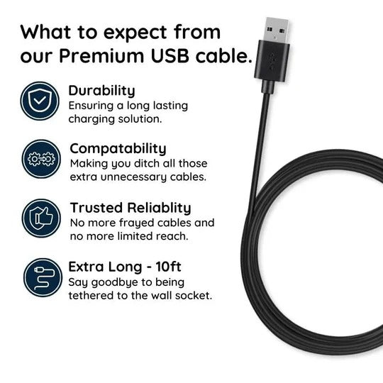 10-Foot Extra Length Micro USB Cable for Convenient Connectivity