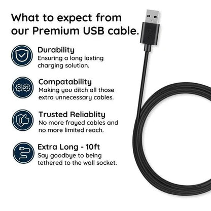10-Foot Extra Length Micro USB Cable for Convenient Connectivity