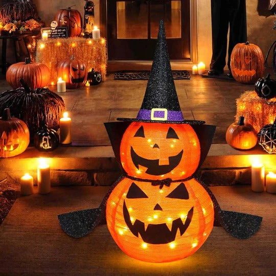 Illuminated Collapsible Pumpkins for Festive Displays