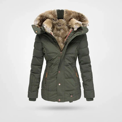 Fleece-Lined Hooded Winter Coat with Four Pockets, Available in S to 4XL