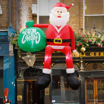 Massive 8-Foot Santa Climber Inflatable for Festive Outdoors
