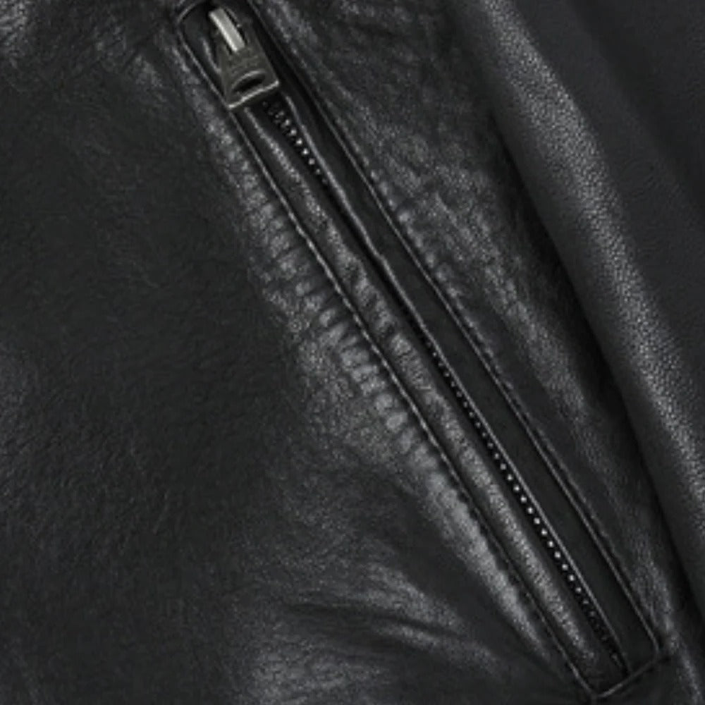 Men's Stylish Faux Leather Jacket with Breathable Lining and Light Insulation
