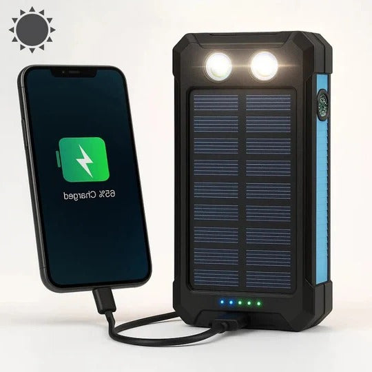 Massive 500,000 mAh Solar-Powered Portable Charger with Dual Outputs