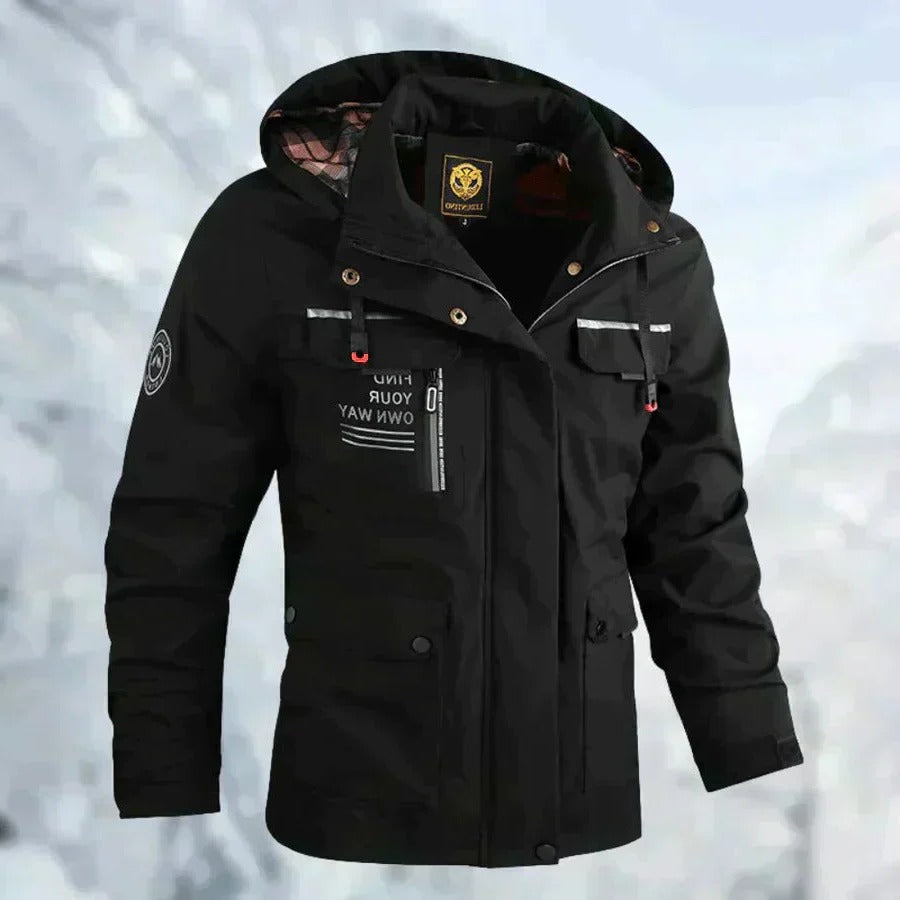 Water-Resistant Hooded Jacket for Men – Breathable Windbreaker for Hiking and Camping