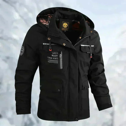 Water-Resistant Hooded Jacket for Men – Breathable Windbreaker for Hiking and Camping