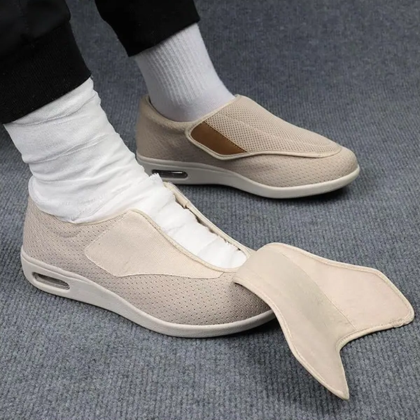 Extra Wide Lace-Up Walking Shoes for Swollen Feet with Memory Foam Insole