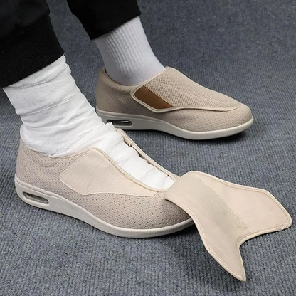 Extra Wide Lace-Up Walking Shoes for Swollen Feet with Memory Foam Insole