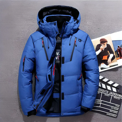 Water-Resistant Winter Coat with Adjustable Hood and Secure Pockets