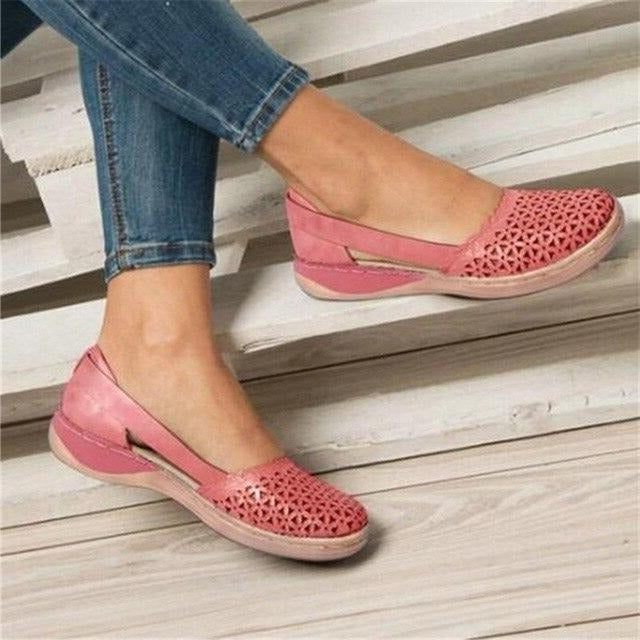 Bunion-Friendly Ballerina Flats for Women, Soft PU Leather, Non-Slip Sole, Sizes 4.5-11