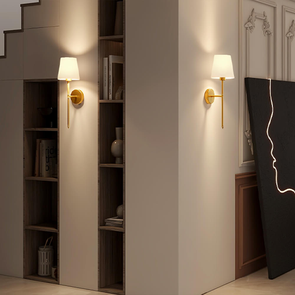 Set of 2 Battery-Operated Fabric Wall Lights with RGB and 3 Brightness Levels