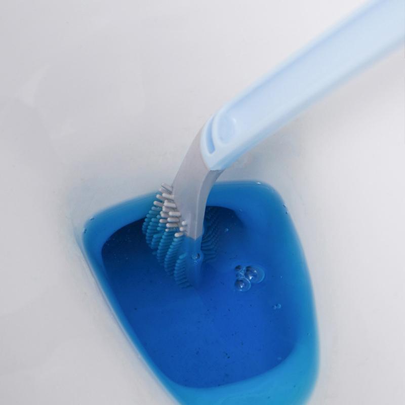 Space-Saving Toilet Brush with Effortless Reach and Dry Holder