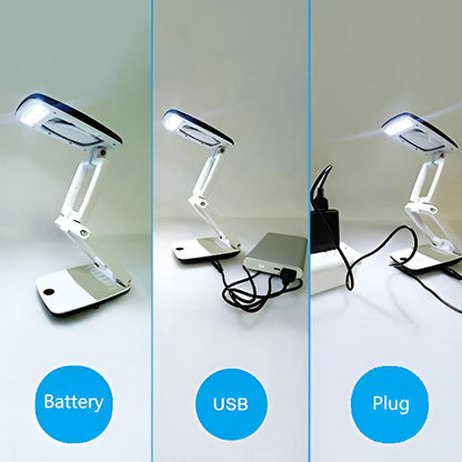 Adjustable Floor Magnifier with LED Lighting and 3X Zoom
