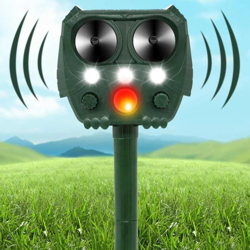 Solar-Powered Ultrasonic Animal Deterrent with Motion Sensor