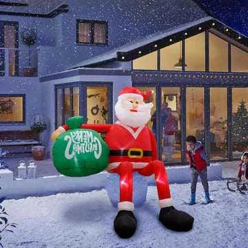 Massive 8-Foot Santa Climber Inflatable for Festive Outdoors