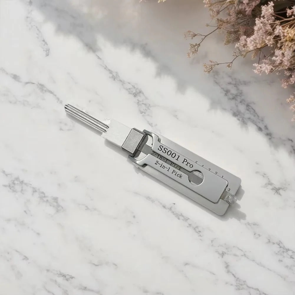 Precision Dual Function Locksmith Tool in Stainless Steel