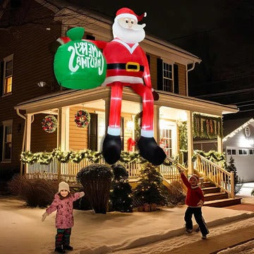 Massive 8-Foot Santa Climber Inflatable for Festive Outdoors