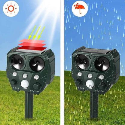 Solar-Powered Ultrasonic Animal Deterrent with Motion Sensor