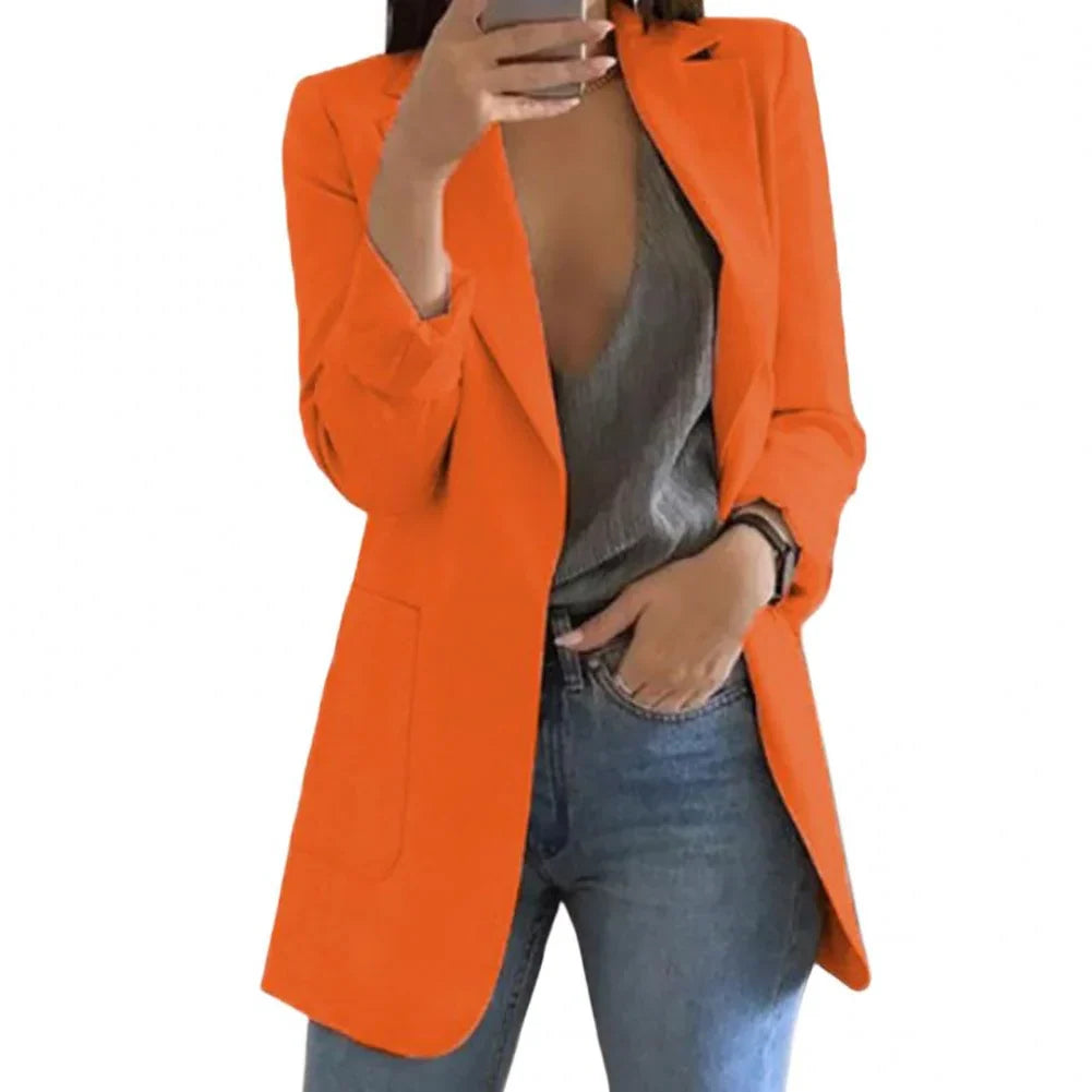 Essential Wool Long Blazer for Women - Effortless Elegance