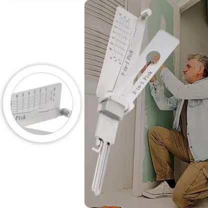 Precision Dual Function Locksmith Tool in Stainless Steel