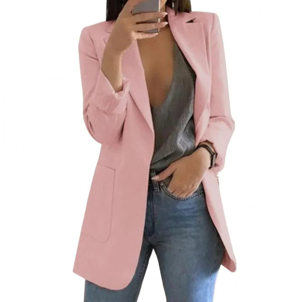 Essential Wool Long Blazer for Women - Effortless Elegance