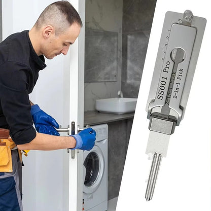 Precision Dual Function Locksmith Tool in Stainless Steel