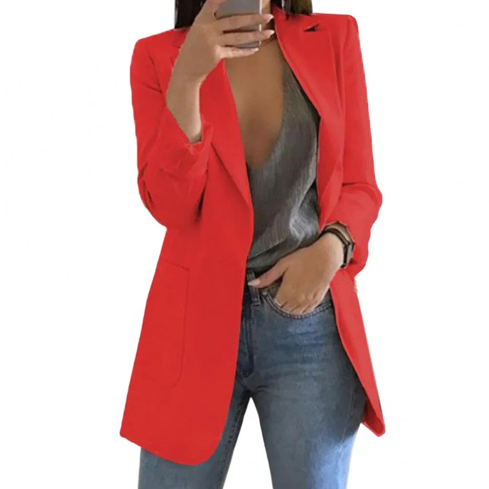 Essential Wool Long Blazer for Women - Effortless Elegance