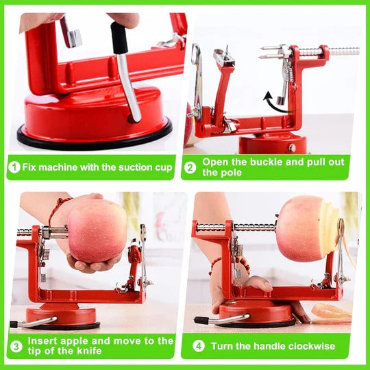 Effortless Apple Prep Tool for Peeling, Coring, and Slicing