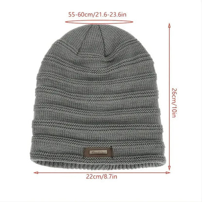 Thick Knit Beanie Hat for Men – Winter Insulated, Elastic Fit, Multiple Colors