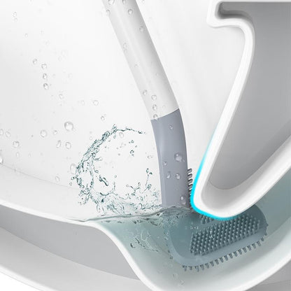 Space-Saving Toilet Brush with Effortless Reach and Dry Holder