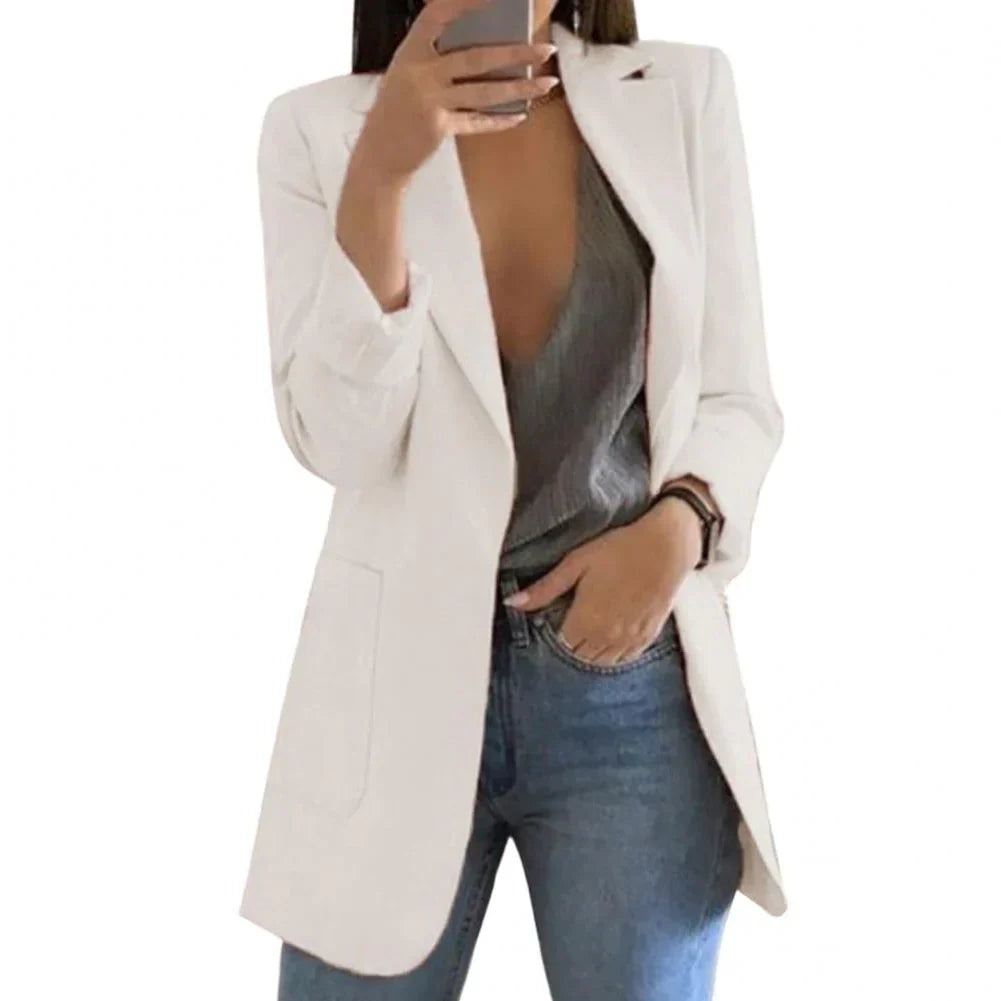 Essential Wool Long Blazer for Women - Effortless Elegance
