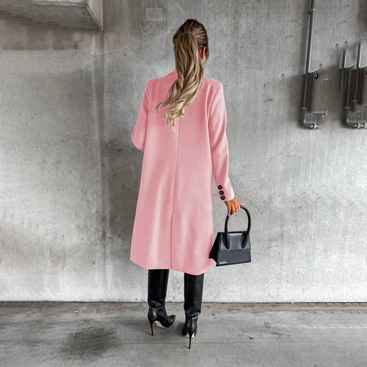 Women's Long Sleeve Dress Coat for Work and Evening, Warm Lined, Sizes S-3XL, 6 Colors
