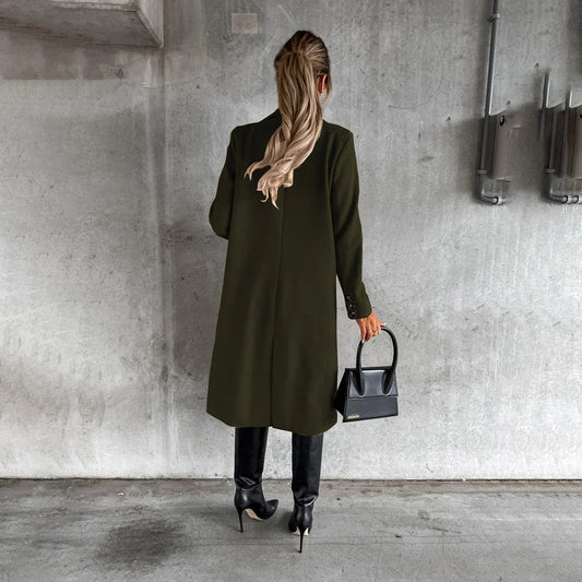 Women's Long Sleeve Dress Coat for Work and Evening, Warm Lined, Sizes S-3XL, 6 Colors