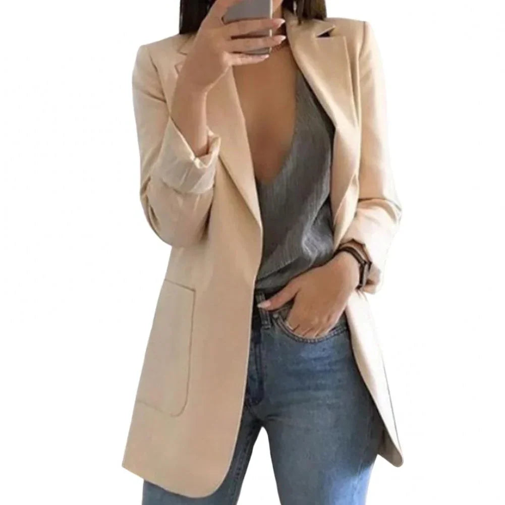 Essential Wool Long Blazer for Women - Effortless Elegance