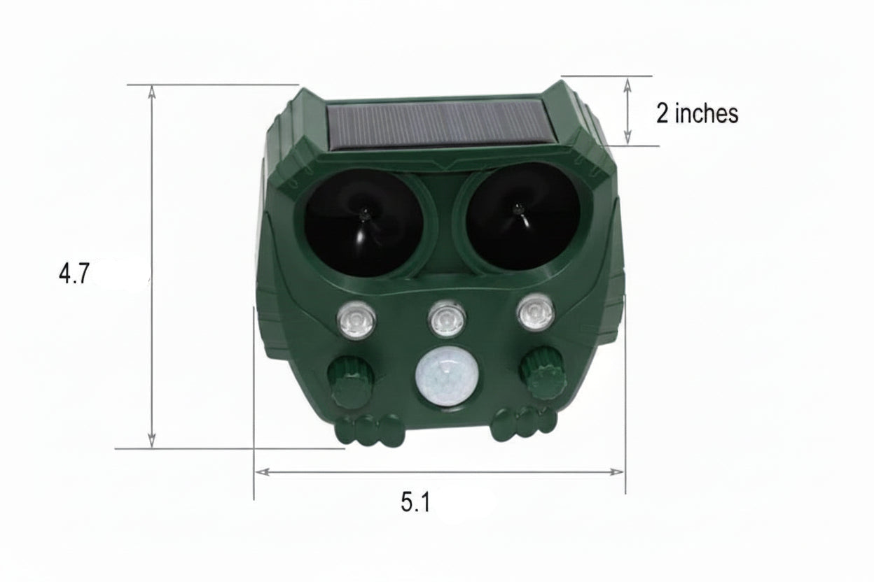 Solar-Powered Ultrasonic Animal Deterrent with Motion Sensor