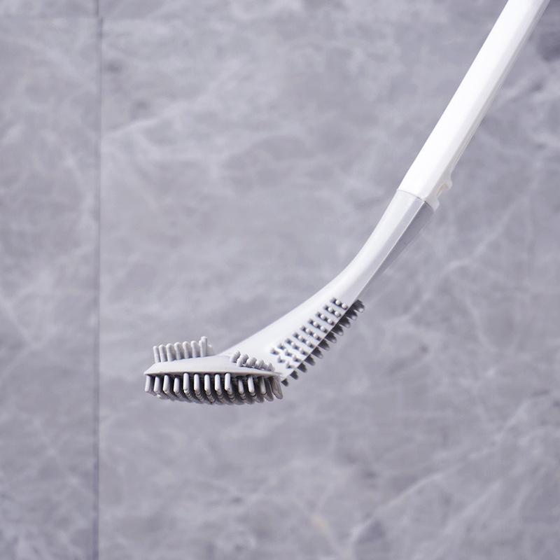 Space-Saving Toilet Brush with Effortless Reach and Dry Holder