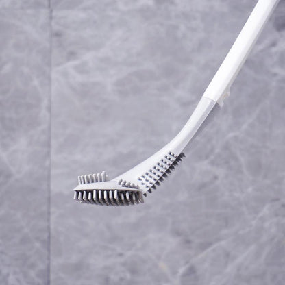 Space-Saving Toilet Brush with Effortless Reach and Dry Holder