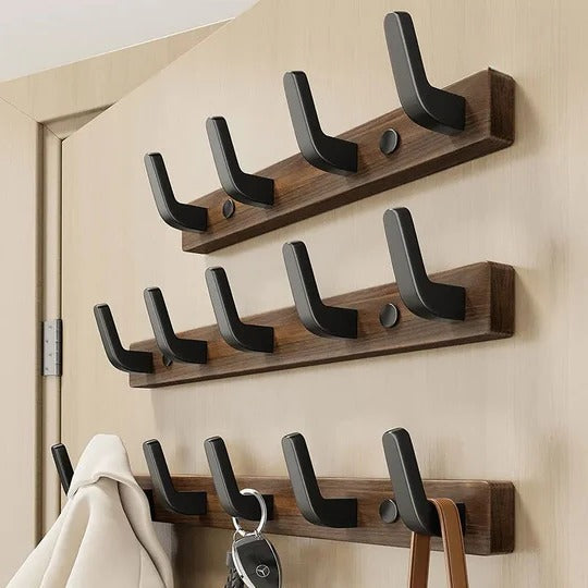 Space-Saving Wall-Mounted Coat Hook Rack for Organized Living