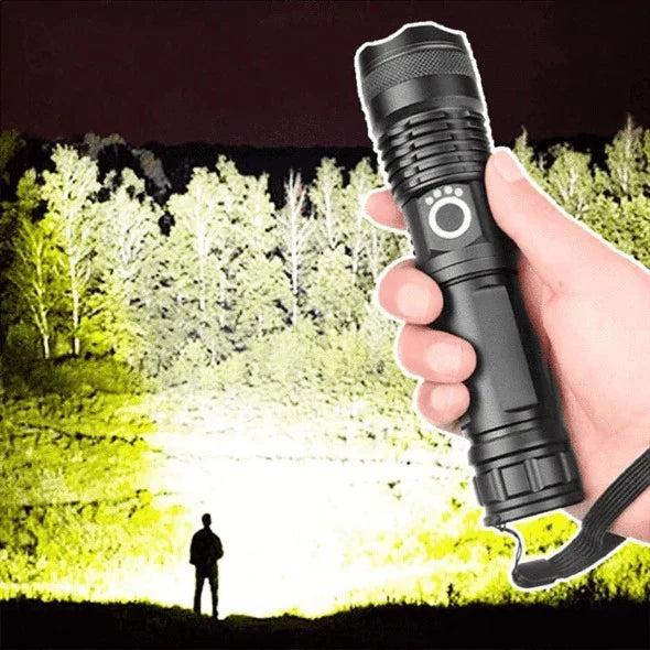 100000 Lumens Powerful Rechargeable Flashlight