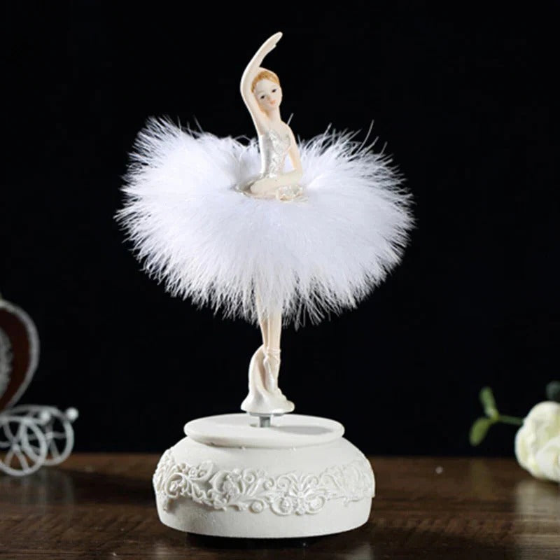 Elegant Ballerina Music Box with Manual Wind and Twirling Dancer