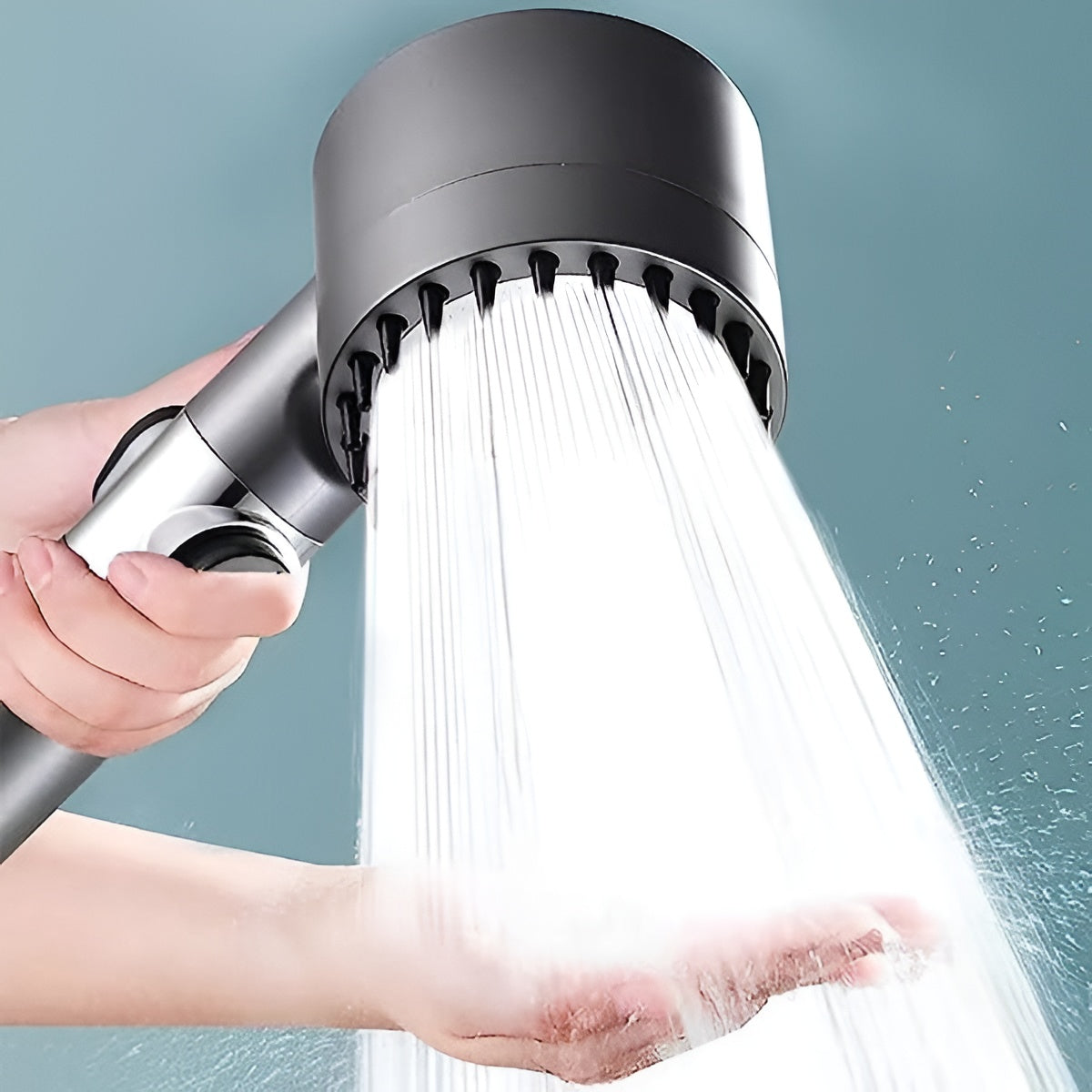 9-Stage Filtration Shower Head with Pressure Enhancement and Button Control