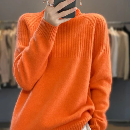 Soft Cashmere Knit Pullover Jumper for Women - Turtleneck Sweater in 11 Colors
