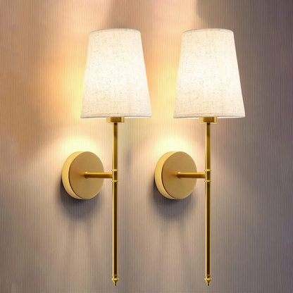 Set of 2 Battery-Operated Fabric Wall Lights with RGB and 3 Brightness Levels