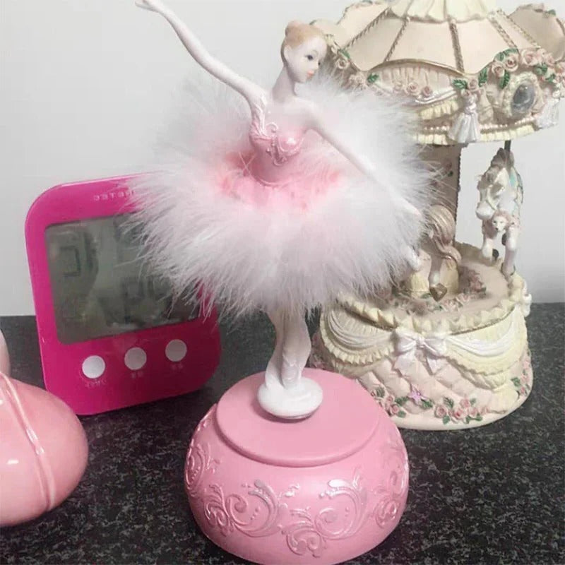 Elegant Ballerina Music Box with Manual Wind and Twirling Dancer
