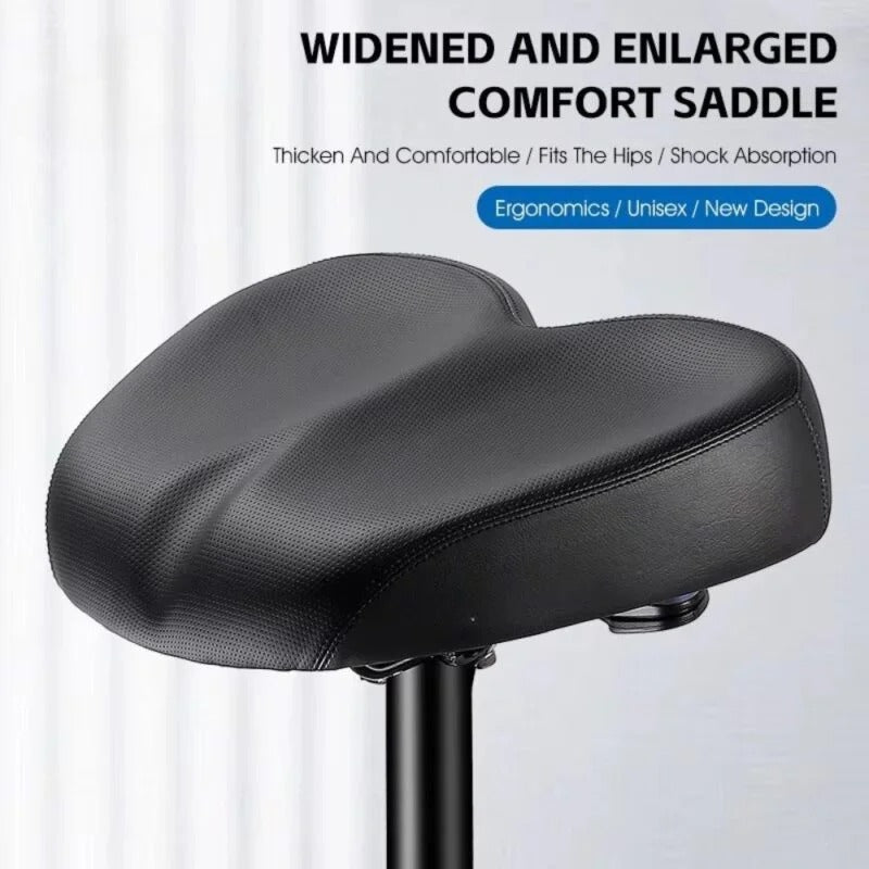 Extra Wide Padded Bicycle Seat with Shock Absorption for All Bikes