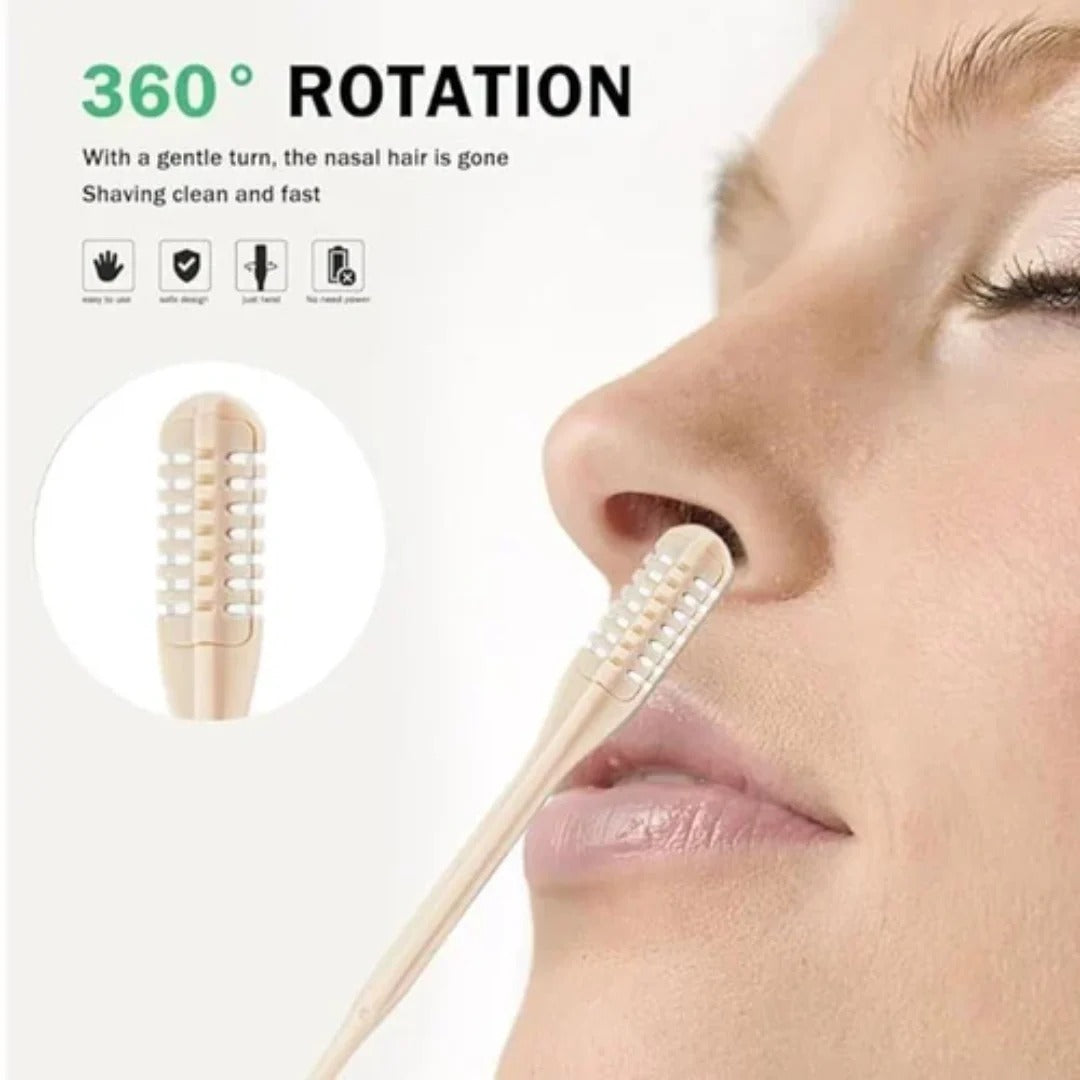 Precision Nose Hair Groomer with Full Rotation and Easy Grip