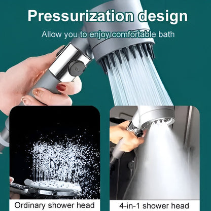 9-Stage Filtration Shower Head with Pressure Enhancement and Button Control