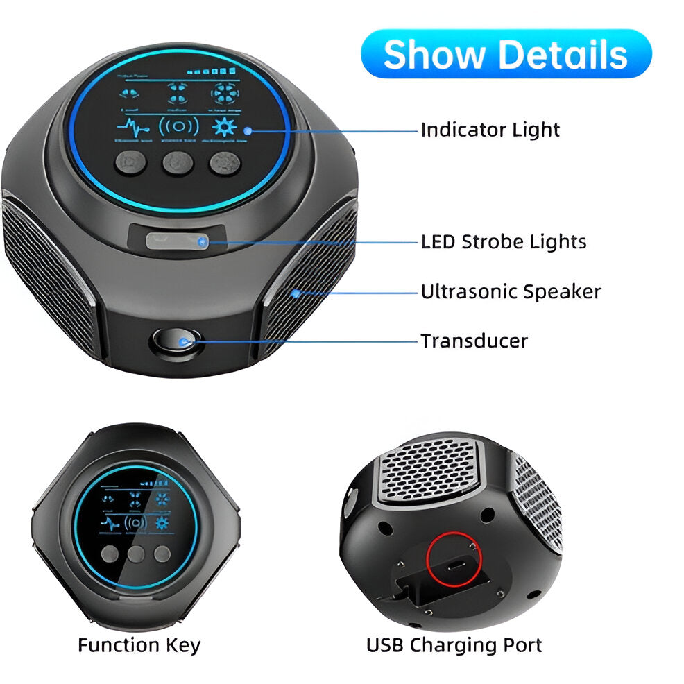 Silent Ultrasonic Pest Control Device, 25-45 KHz, Covers 3200 Sq Ft