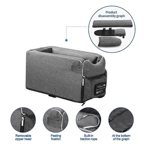 Compact Pet Travel Seat for Small Dogs and Cats